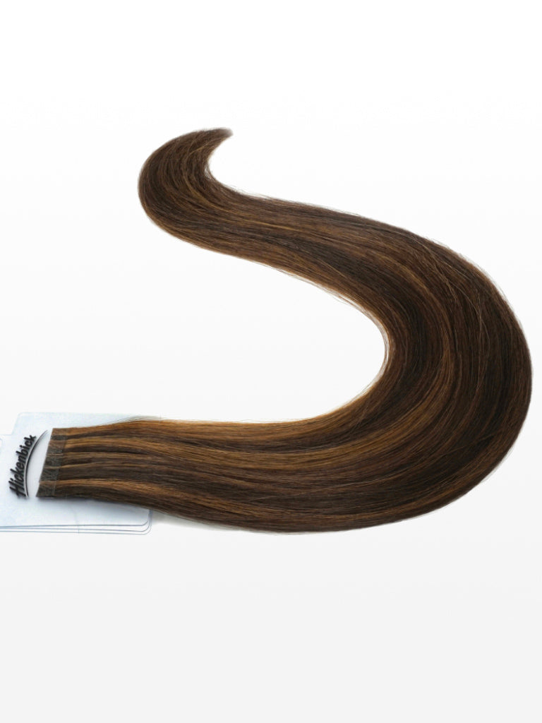 20 Keratin Bonding Extensions - luxury european / russian hair - 55-60cm - glatt M6/12 gesträhnt schokobraun & dunkelgoldblond variant detail image - 9c4283766be6ad1c072d52f782f9a275b5adf09dc48348c37e203586a1ab8b18