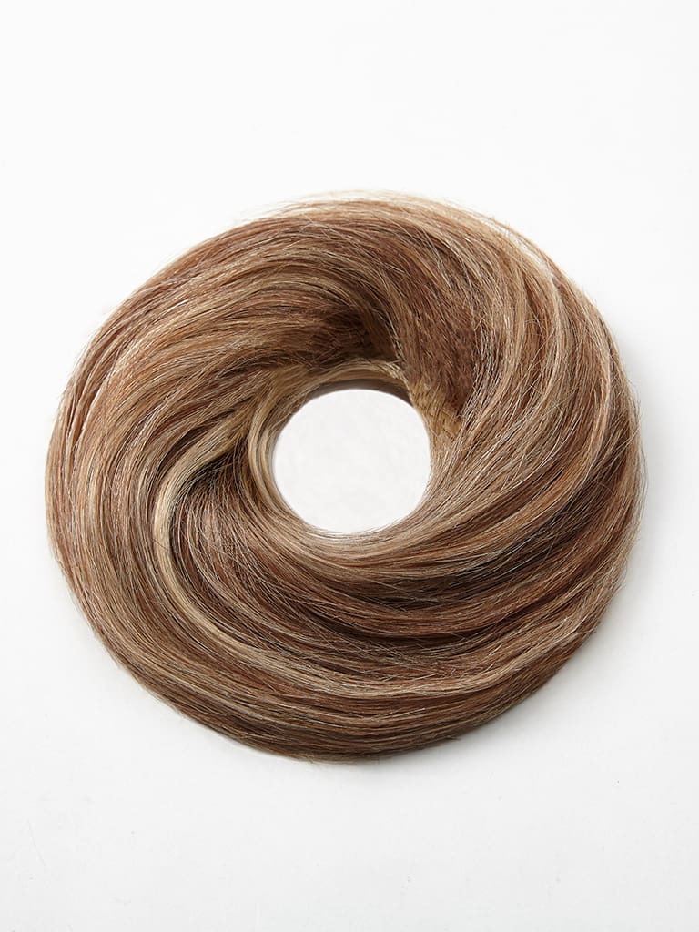 Hair Scrunchie - Echthaar Haargummi M14/1001 gesträhnt hellblond & platin blond variant detail image - 2626b9597258e279e4b8eebaeb3fb8fad71317a877c11505ea485fe36fe020d6