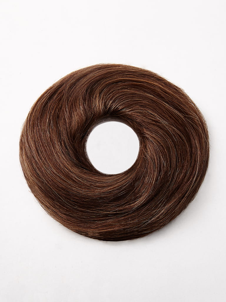 Hair Scrunchie - Echthaar Haargummi M6/12 gesträhnt schokobraun & dunkelgoldblond variant detail image - 963ec851914403f3858dfbe5275febf709360f912496478ad1e31ea583f9d18e