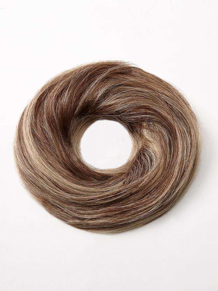 Hair Scrunchie - Echthaar Haargummi M8/26 gesträhnt dunkelblond & Honig Goldblond variant detail image - a0f6a6e8290f371cd0d4cf8957f36eaf5a2bc7695eddd2641bbe68d50103e07c