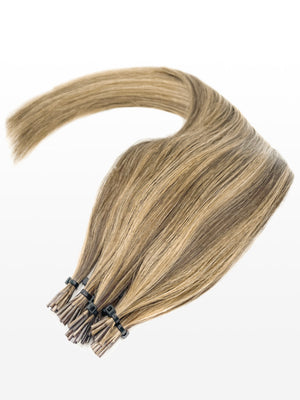 20 Microring Extensions - professional Qualität - 55cm M18/24 gesträhnt mittelblond & superhellaschblond variant detail image - 760fe737e3c3647989ad1fdfb6344c766a5cd9d2855ad1e78b4ef0176fd4b689