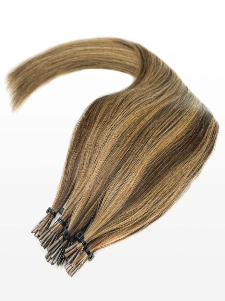 20 Microring Extensions - professional Qualität - 55cm M6/27 gesträhnt schokobraun & mittelgoldblond variant detail image - d5d4afec389e7ebbae2e3c659046fedf788b64a7ab62bb8500f5cfa5ec9b62b2