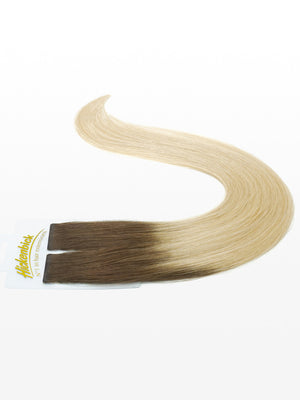 Slim Tape Extensions - luxury European / Russian Hair - 50cm T10/DB2 ombré dunkelblond asch & hellgoldblond variant detail image - c517af466350971d93c63bae7f052ef416eb6d1dbba0785c11a2cd9f7b89b028