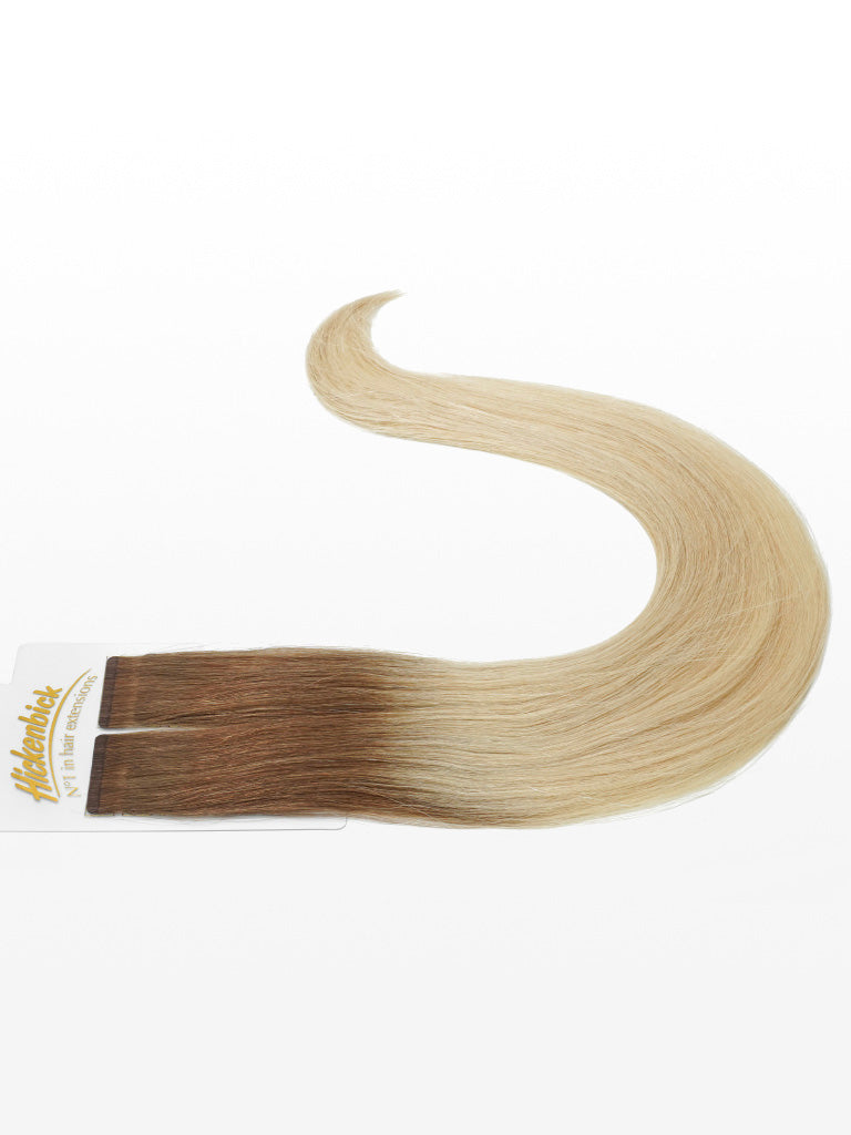 Slim Tape Extensions - luxury European / Russian Hair - 50cm T14/1001 ombré hellblond & platin blond variant detail image - 91b927547a0e3f69efc9f7ed983e77262603663f2f4a4ac0aa53c756561fc134