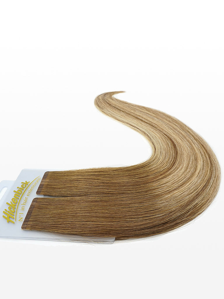 Slim Tape Extensions - luxury European / Russian Hair - 50cm B12/26 balayage dunkelgoldblond & Honig Goldblond variant detail image - a76e9b5027024945960cd74ff0d89992c78dcb358dbac2e62d72133d2293bdcd