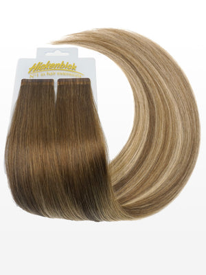 Cold Slim Tape Extensions - Professional Qualität - 45cm B10/DB2 balayage dunkelblond asch & hellgoldblond variant detail image - 178a9308f95be8b040d4504a86ba6382066aa1fcde5ecf2db5084c528d7ccaea