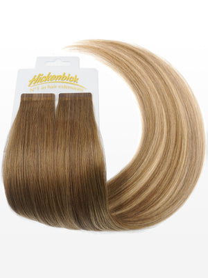 Cold Slim Tape Extensions - Professional Qualität - 45cm B12/26 balayage dunkelgoldblond & Honig Goldblond variant detail image - f806cbf95e2ae5dcd665bc9886aa6d65988acd0bf3ca63de6d7a2a5d1df4d2af