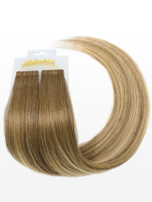 Cold Slim Tape Extensions - Professional Qualität - 45cm B14/1001 balayage hellblond & platin blond variant detail image - 8f72189a05ce121d7220ea444a57801194e10b881f5b14985adc7dddbfb1adf1
