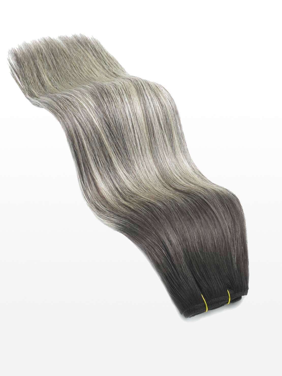 Weft Haartressen luxury - 100 Gramm - 40cm - professional Qualität B2/60 balayage dunkelbraun & hellblond beige asch variant detail image - e2d35befe6e65856907c92e55a85b74bb0d6aaf16e6ca178ba3fc4a4b81cd67b