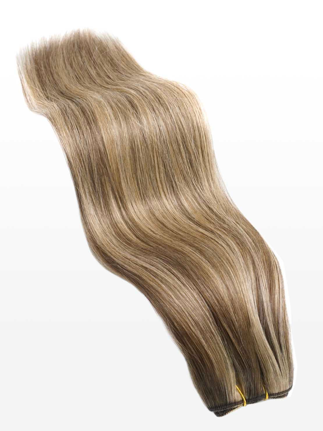 Weft Haartressen luxury - 100 Gramm - 40cm - professional Qualität M8/26 gesträhnt dunkelblond & Honig Goldblond variant detail image - 96e37747f0b0e00545cd7385d50a1fec396e5cc711d506856af3c8ed081e2b23