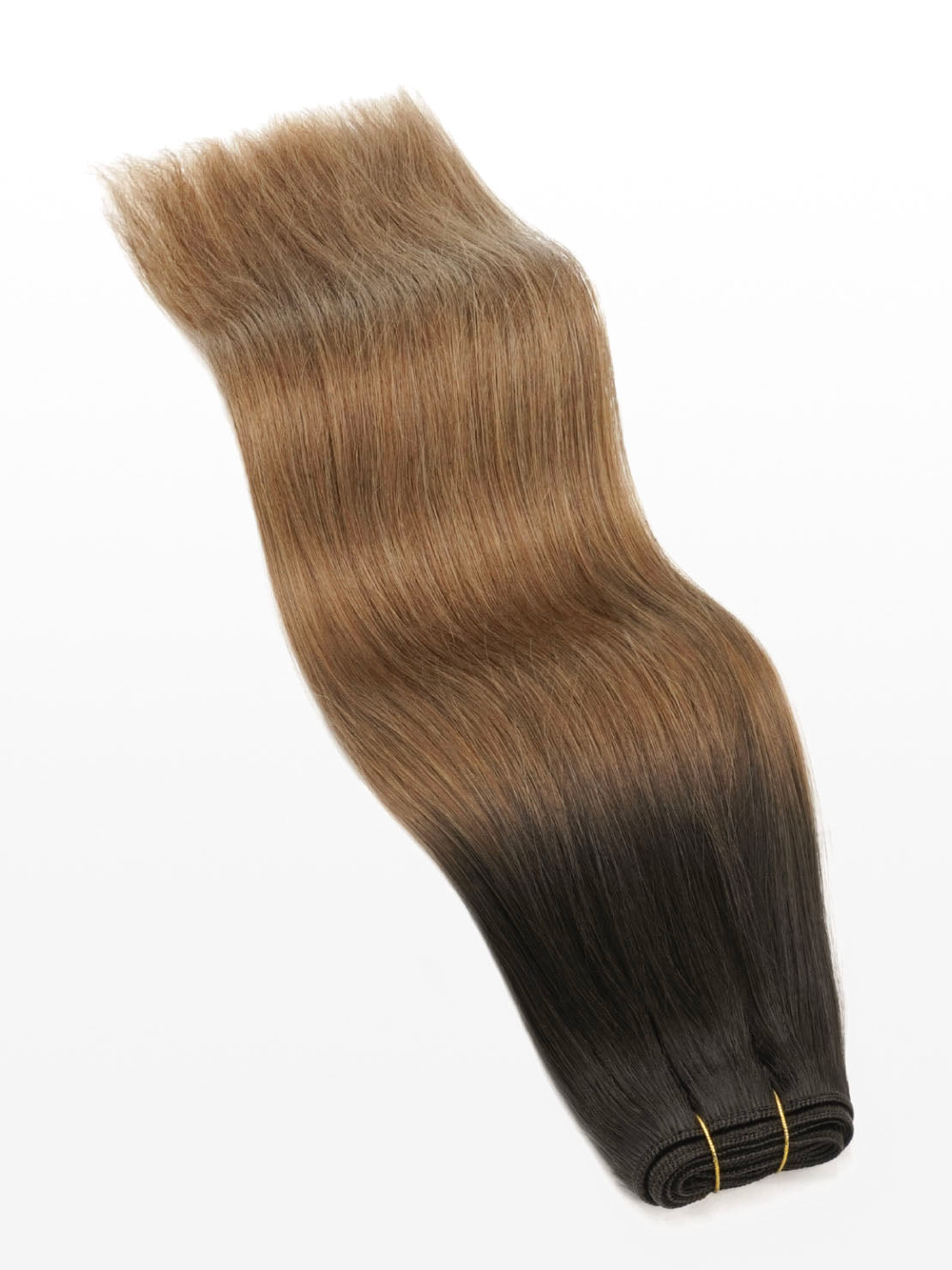 Weft Haartressen luxury - 100 Gramm - 40cm - professional Qualität T4/17 ombré dunkles kastanienbraun & mittelblond variant detail image - 7cb3dbb6d34f421a98a606d59565438706bf152dc100d250eea42811f1f05a67