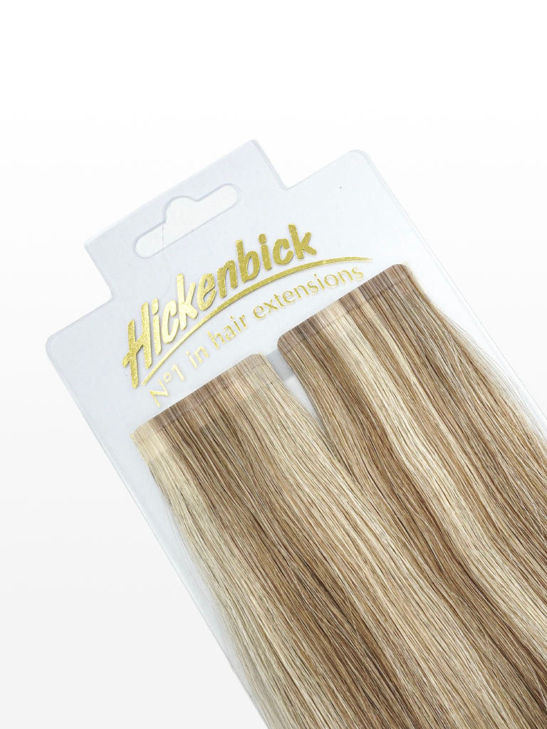Cold Slim Tape Extensions - Professional Qualität - 45cm M18/24 gesträhnt mittelblond & superhellaschblond variant detail image - 2a0af964e07fd7e0ade0628b9786c5a61832886d6fdcb7e47132feb43f92e233
