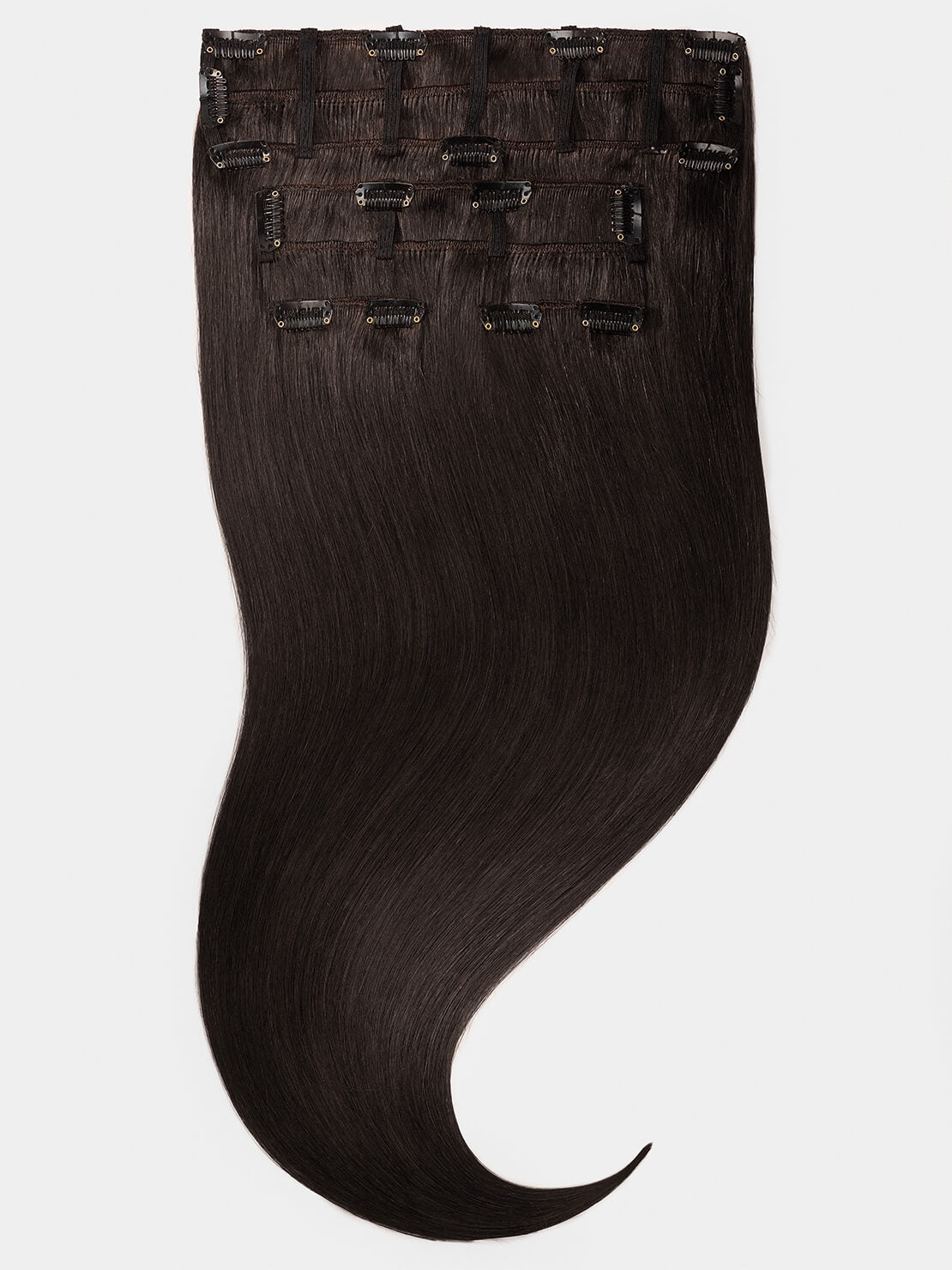 Clip in Extensions - luxury Qualität - easy volume 7-teilig - 125g 2 dunkelbraun variant detail image - 2d960ecdfa9c1c7e91d8d8da808d76fffdd66f3d4318e2d7d8c9fb43e46079dd