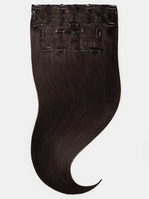 Clip in Extensions - luxury Qualität - easy volume 7-teilig - 125g 2 dunkelbraun variant detail image - 2d960ecdfa9c1c7e91d8d8da808d76fffdd66f3d4318e2d7d8c9fb43e46079dd