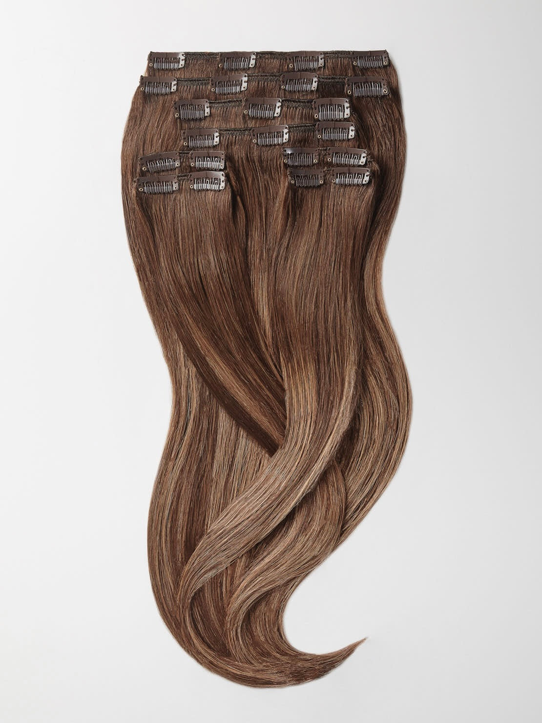 Clip in Extensions - luxury Qualität - Maximum Volume 8-teilig B6/27 balayage schokobraun & mittelgoldblond variant detail image - e8a78b33e25f538f89d2922e75cac673c6f888d5f8260f34561fa1484b90b699