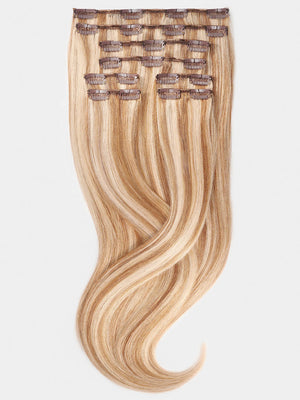 Clip in Extensions - luxury Qualität - Maximum Volume 8-teilig M14/1001 gesträhnt hellblond & platin blond variant detail image - 228289e169187a97d594f64457339ab0ae50b7e94970552d01895e90659d5f26