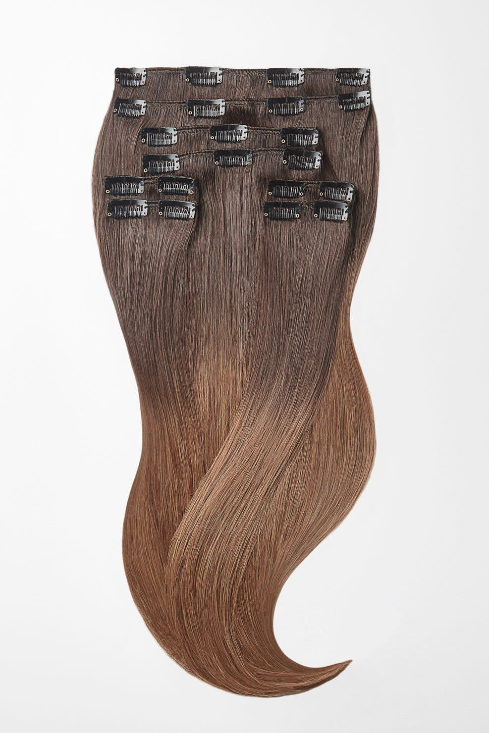 Clip in Extensions - luxury Qualität - Maximum Volume 8-teilig T6/12 ombré schokobraun & dunkelgoldblond variant detail image - a40edb229778a572d2d6a8d80615036838cdd3fa1551b098b8d5610d81fd75ca