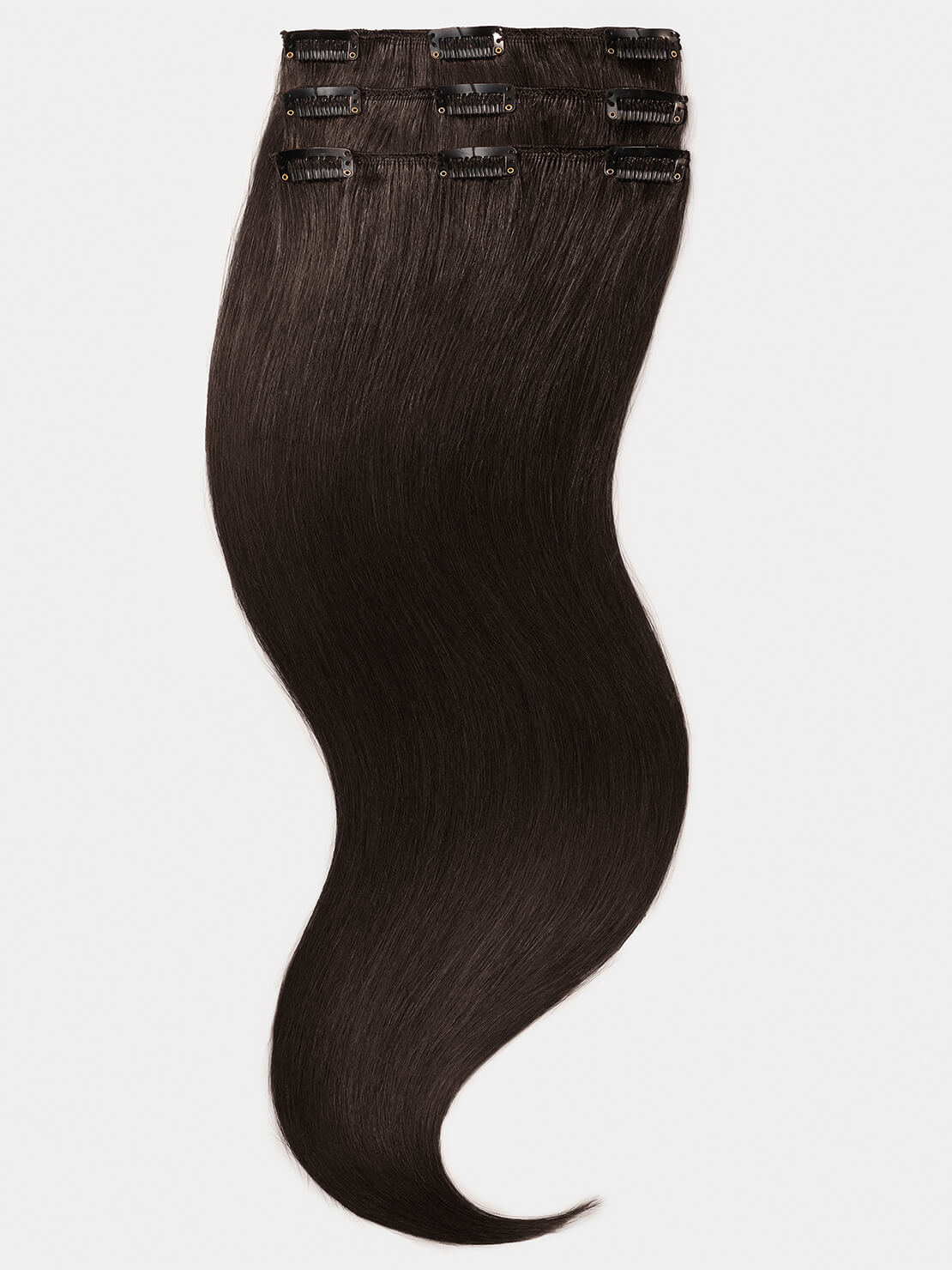 Clip in Extensions - luxury Qualität - Medium Volume 3-teilig 70g 2 dunkelbraun variant detail image - 36d414fc32151ebd3ed8a7e48172dd86624df11136e9dfd037a7f850d55622b9