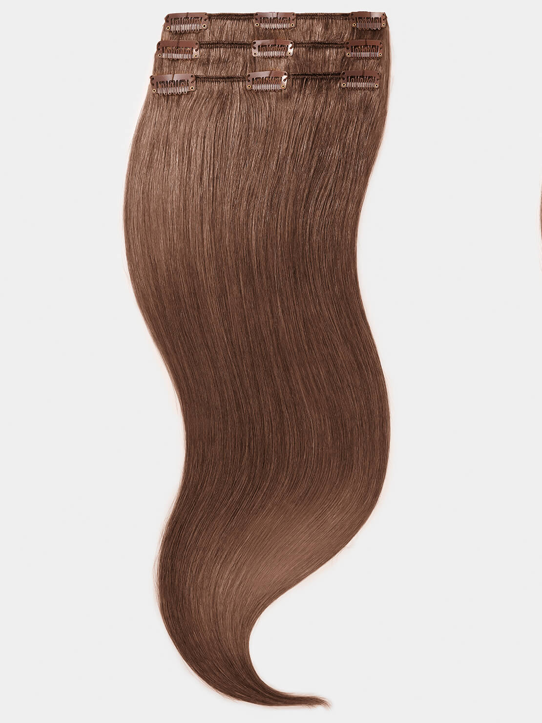 Clip in Extensions - luxury Qualität - Medium Volume 3-teilig 70g 8 dunkelblond variant detail image - 5e77d14eb1339b28d60517263487e3d28803edd1d010b56c2e98a35c191e6d6e