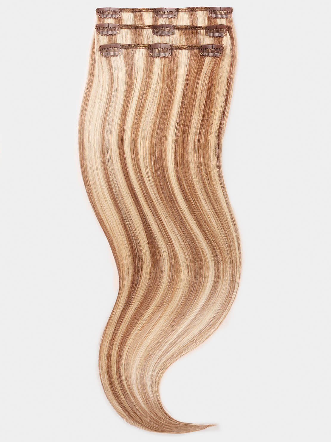 Clip in Extensions - luxury Qualität - Medium Volume 3-teilig 70g M12/26 gesträhnt dunkelgoldblond & Honig Goldblond variant detail image - 0b2b0bdfac917f9f70a134e173cd16bab308bcf6c4f909b2b7a4c2b6e419668f