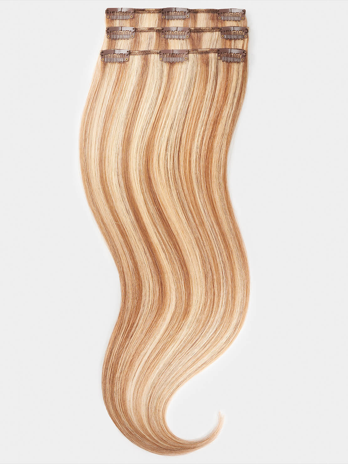 Clip in Extensions - luxury Qualität - Medium Volume 3-teilig 70g M20/27 gesträhnt äussersthellblond & mittelgoldblond variant detail image - 712fe0cef185ec32dc54cb2fe21517964851e48f56cefcc13507a85beac20cbb
