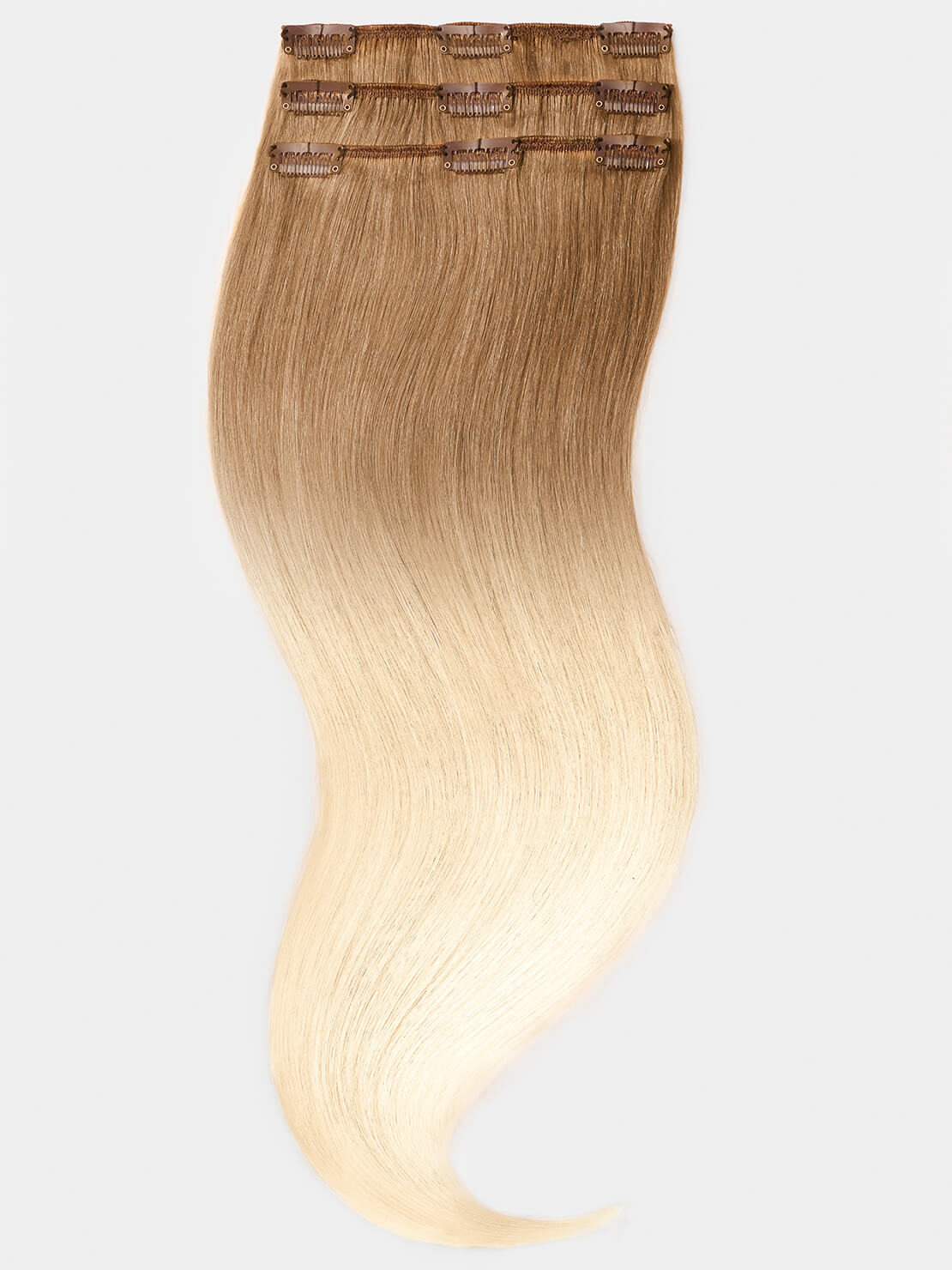Ombré Clip in Extensions - luxury Qualität - 70 Gramm 3-teilig - 55cm T14/1001 ombré hellblond & platin blond variant detail image - 65f4e14a8b26afd7e54f9b9430698b428f2c6c601fdf3f7e8b888ed4c2adb9b7