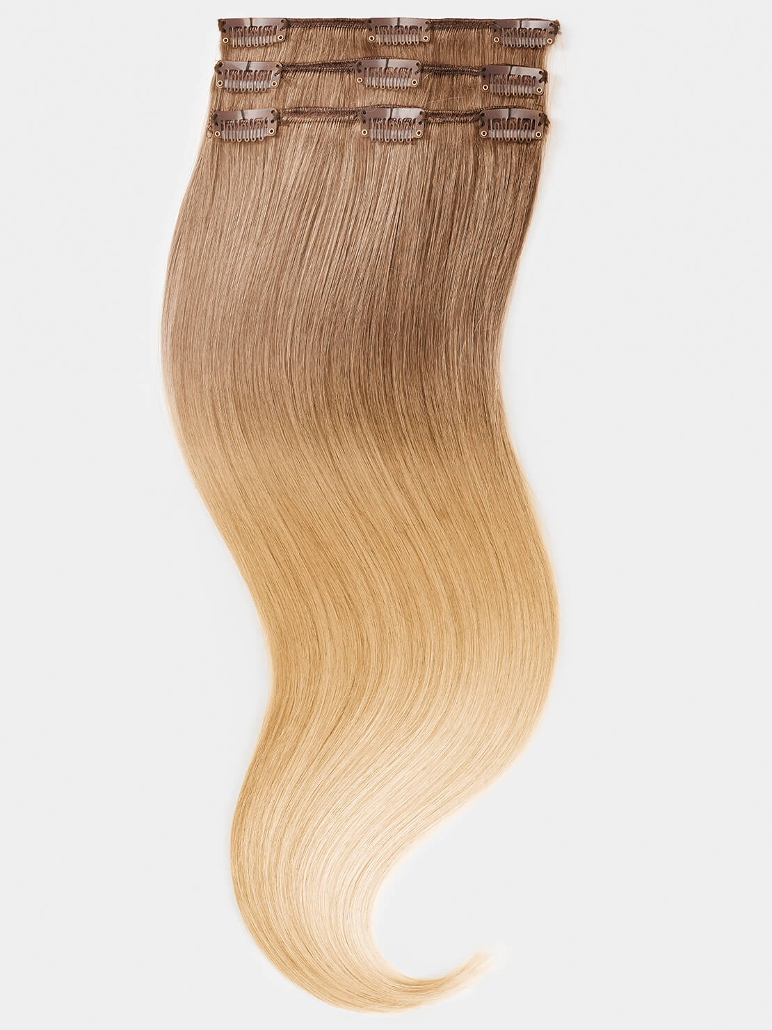 Ombré Clip in Extensions - luxury Qualität - 70 Gramm 3-teilig - 55cm T17/20 ombré mittelblond & äussersthellblond variant detail image - 84ba0980bd62fd8bbe08e1c15eadac25c6e0dd92349cfeb6b74bc6967565761a