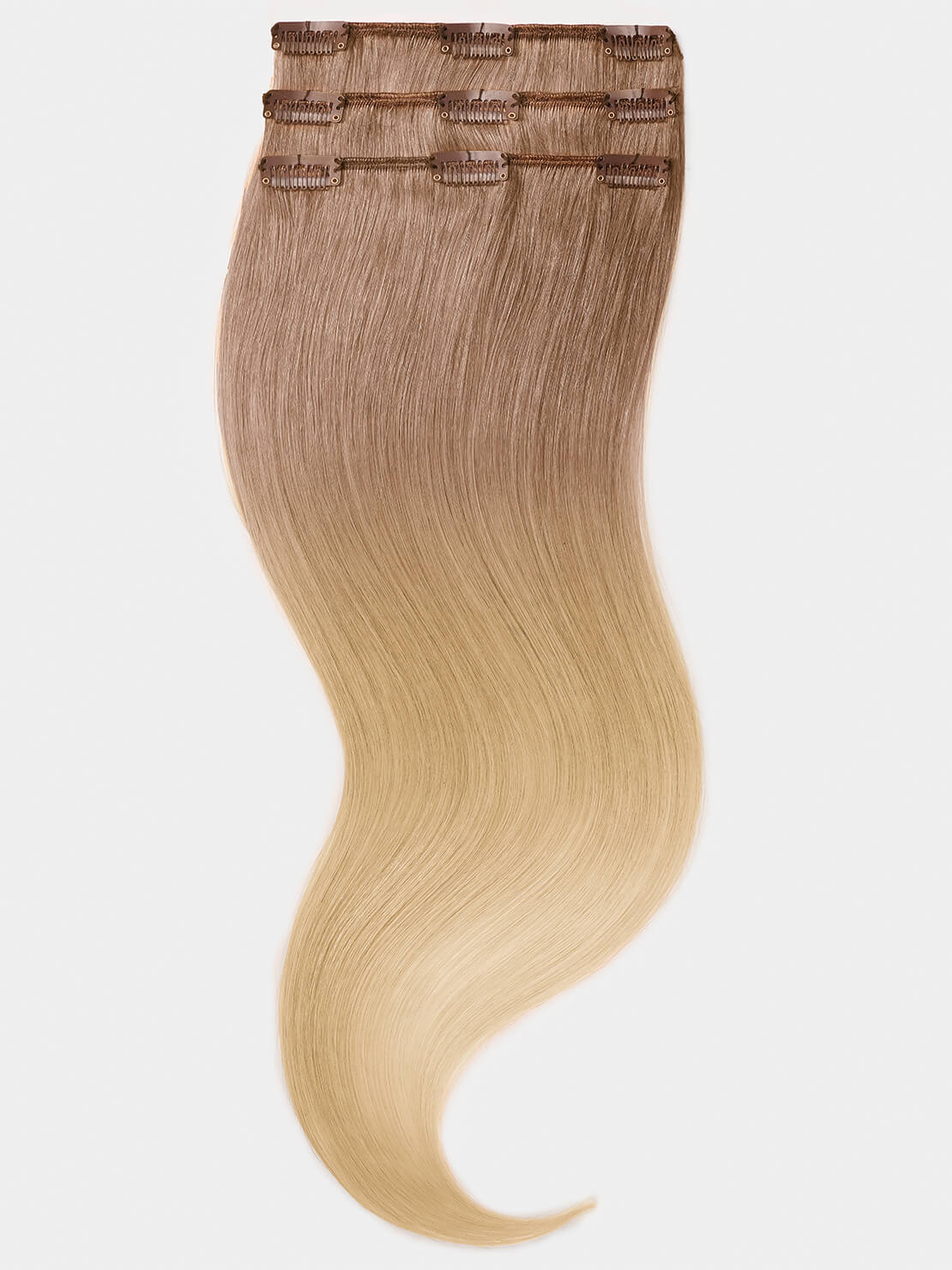 Ombré Clip in Extensions - luxury Qualität - 70 Gramm 3-teilig - 55cm T18/24 ombré mittelblond & superhellaschblond variant detail image - 00eac9d7a6585a7b8743276d655fed81a54c7659c94cf20256cf0b617a3f6db1