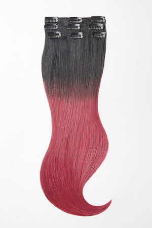 Ombré Clip in Extensions - luxury Qualität - 70 Gramm 3-teilig - 55cm T1N/Bordeaux variant detail image - 0f728c79008aac567ec7ab9c73b627019bdafdc927ff399b1157961baf9ced0b