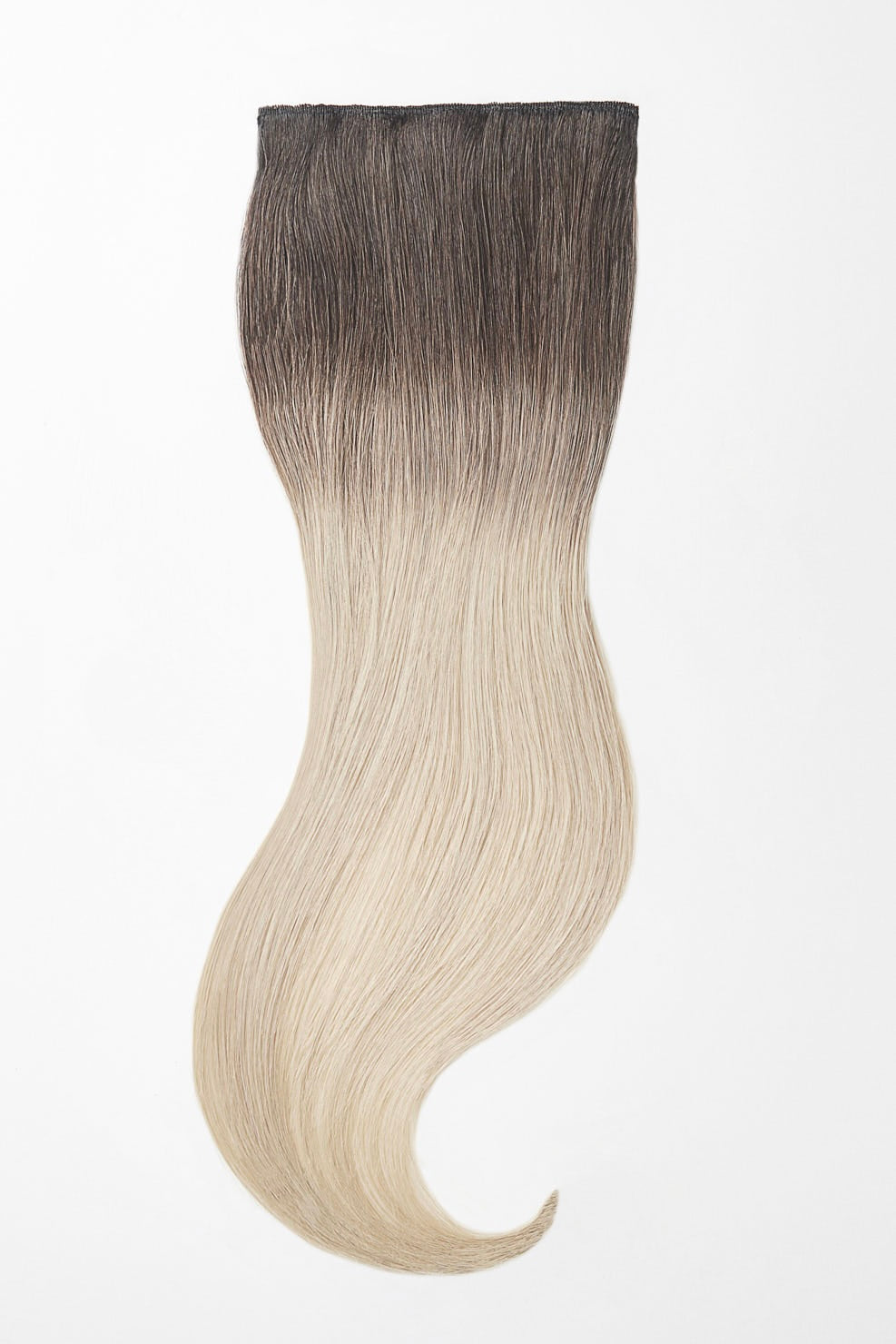 Ombré Clip in Extensions - luxury Qualität - 70 Gramm 3-teilig - 55cm T2/60 ombré dunkelbraun & hellblond beige asch variant detail image - 2d5b2af7f05fd7d49aacd3bccec0b1f8b2c259afa96b2f32addf61fea25fe04c