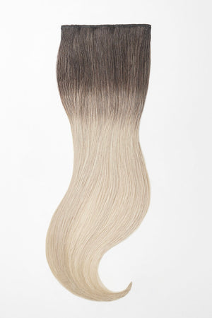 Ombré Clip in Extensions - luxury Qualität - 70 Gramm 3-teilig - 55cm T2/60 ombré dunkelbraun & hellblond beige asch variant detail image - 2d5b2af7f05fd7d49aacd3bccec0b1f8b2c259afa96b2f32addf61fea25fe04c