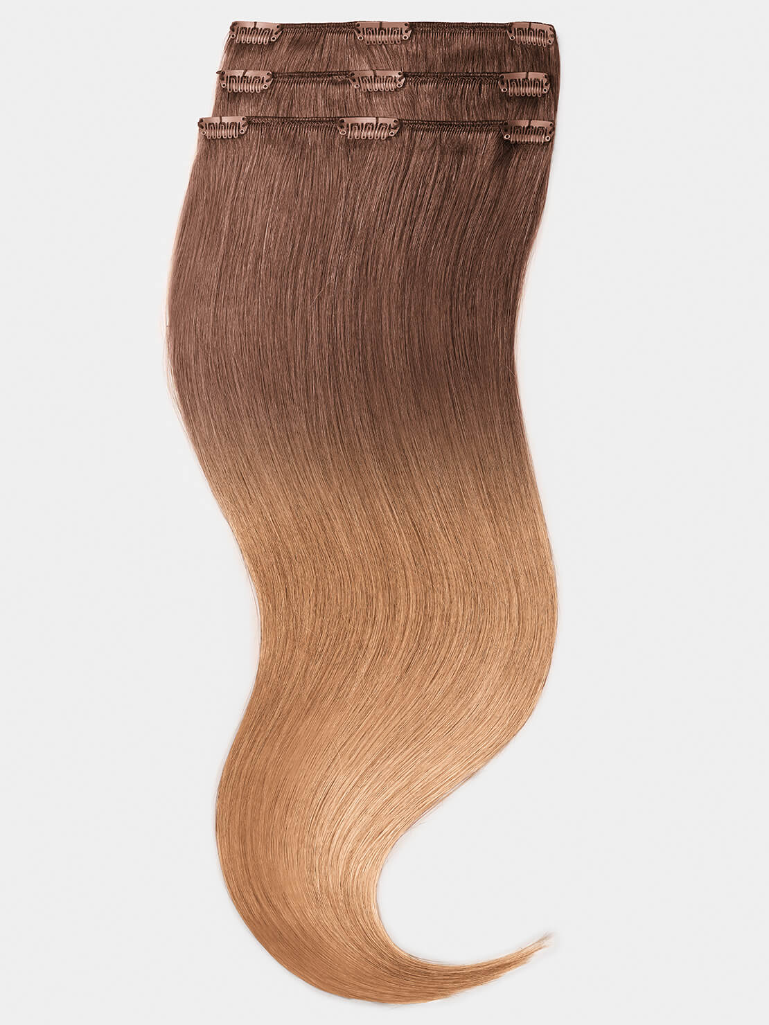 Ombré Clip in Extensions - luxury Qualität - 70 Gramm 3-teilig - 55cm T6/12 ombré schokobraun & dunkelgoldblond variant detail image - 1e94d133725dc062965abd7cb12d20e3e8b8c7eb7d9fe57d711b0a31d8c9644f