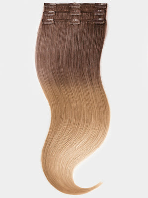 Ombré Clip in Extensions - luxury Qualität - 70 Gramm 3-teilig - 55cm T6/27 variant detail image - 8f5a386f1ae895cfb333246f56e0d6cf910640f9e23946ff530c9c0066e01724