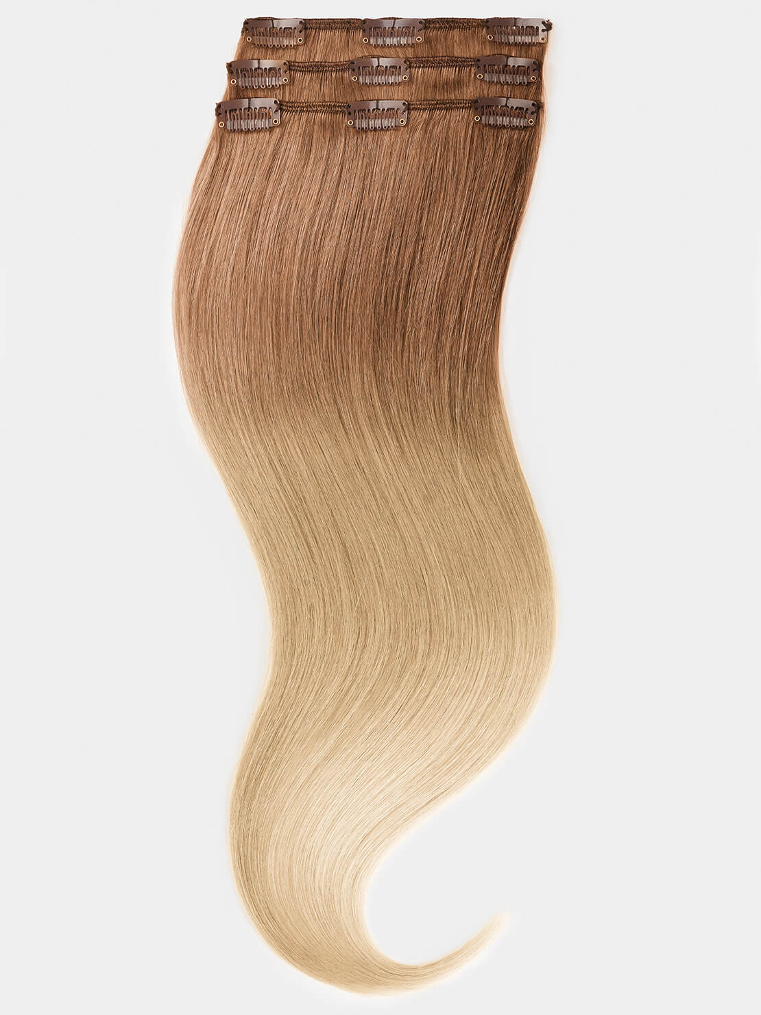 Ombré Clip in Extensions - luxury Qualität - 70 Gramm 3-teilig - 55cm T8/26 ombré dunkelblond & Honig Goldblond variant detail image - bef970b206608092be923e5f26fbd2e0d041e2d093fd2e5bf1405ae218d459a3