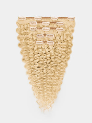 Clip in Extensions - luxury Qualität - 130 Gramm 5-teilig - 55cm - CURLY 1001 platin blond variant detail image - 9c528c2ee30cbb260c2b26717d2bb46e012b21d78fd9e88e56655db87dee6aaf