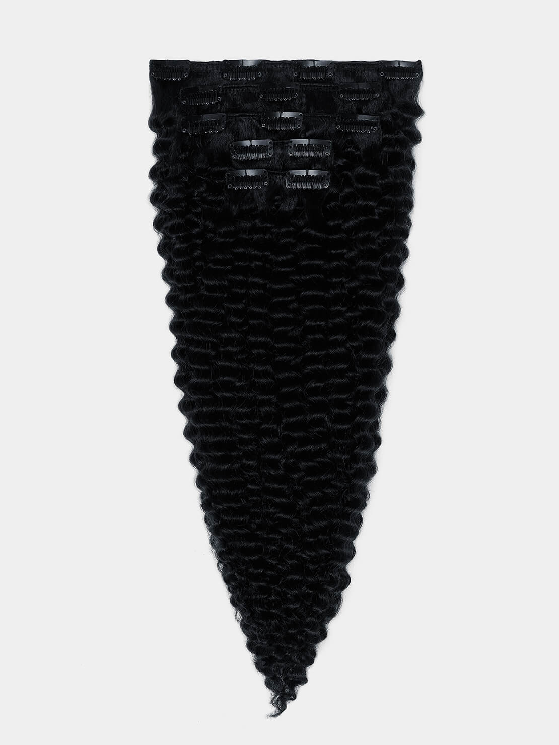 Clip in Extensions - luxury Qualität - 130 Gramm 5-teilig - 55cm - CURLY 1B schwarz variant detail image - a2ff10011e3c87bbe56456a58b48eb9ce7a7d996ca1afe1865cd1dd8f62855f3