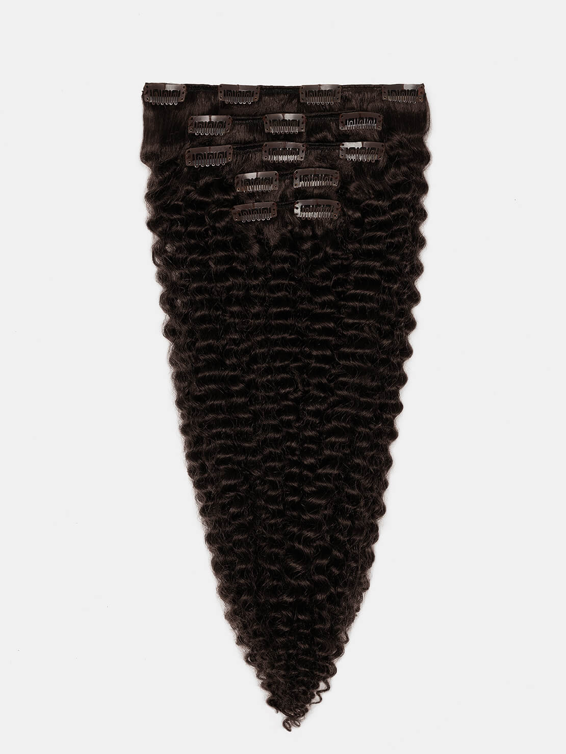 Clip in Extensions - luxury Qualität - 130 Gramm 5-teilig - 55cm - CURLY 2 dunkelbraun variant detail image - 17dc5d5523cfe513044cd7f5dd66a69d1a9f4689a7cb6101884f01c3a7fcfd47