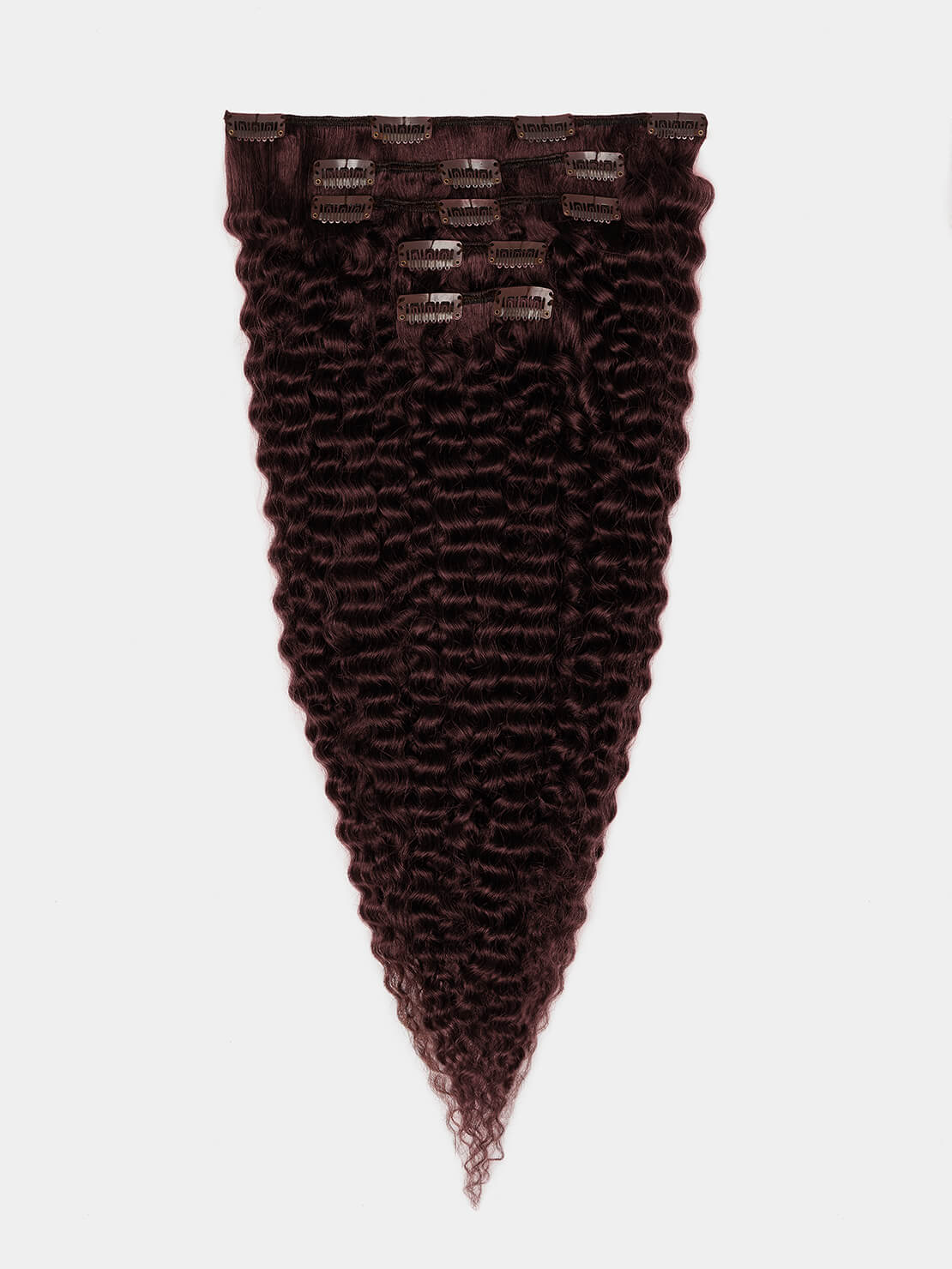 Clip in Extensions - luxury Qualität - 130 Gramm 5-teilig - 55cm - CURLY 32 intensiv mahagoni variant detail image - a587d691dca600318907925c3d09e2f4209eb9c14193843c46bead0fbd5702db