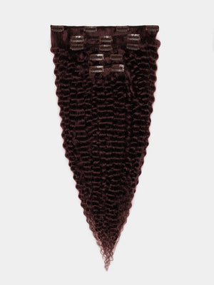 Clip in Extensions - luxury Qualität - 130 Gramm 5-teilig - 55cm - CURLY 32 intensiv mahagoni variant detail image - a587d691dca600318907925c3d09e2f4209eb9c14193843c46bead0fbd5702db