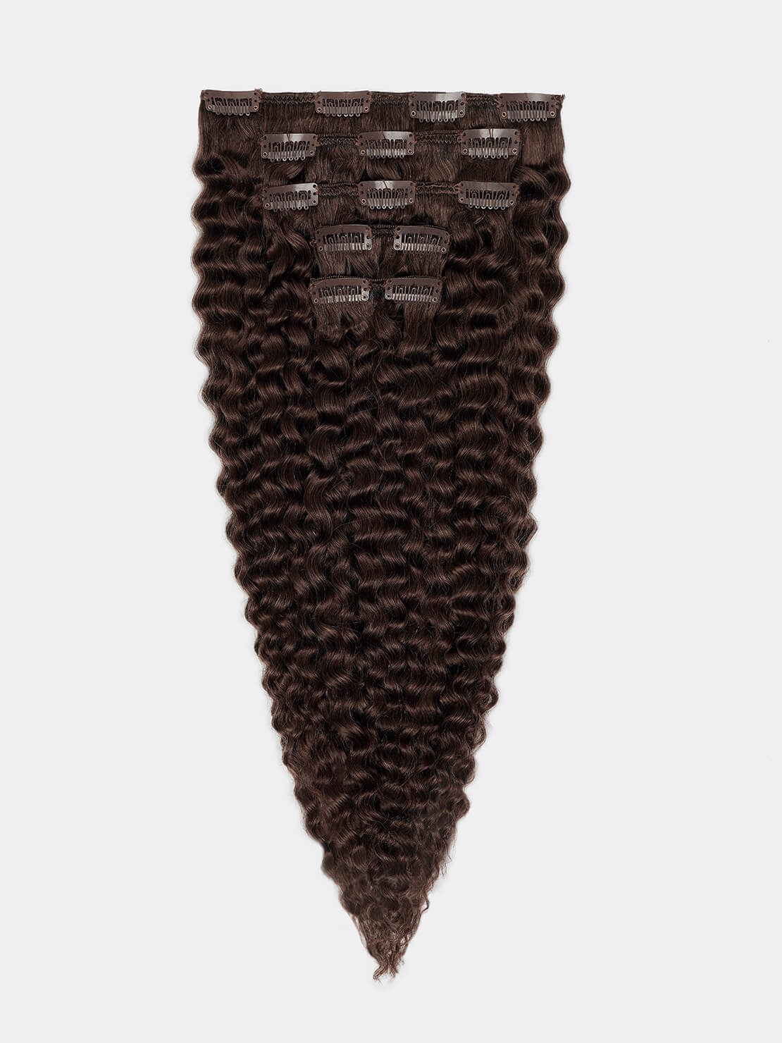 Clip in Extensions - luxury Qualität - 130 Gramm 5-teilig - 55cm - CURLY 4 dunkles kastanienbraun variant detail image - 48e3be8e8b735c8900c9bfd6ad2a8c219200ad9858d94ca264033ee10f799571