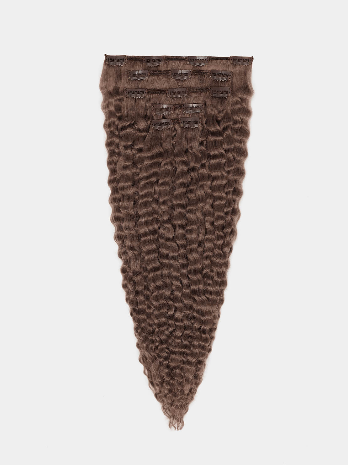 Clip in Extensions - luxury Qualität - 130 Gramm 5-teilig - 55cm - CURLY 8 dunkelblond variant detail image - 57a68604c1ca0ca5facfda9b83d8af68ea2d7fd195880c9466e26540604745b2