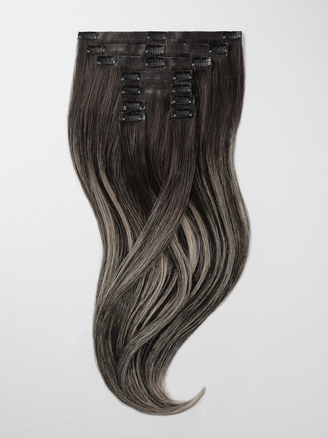 Clip in Extensions - luxury Qualität - Big Volume 9-teilig B2/60 balayage dunkelbraun & hellblond beige asch variant detail image - 72d3ca5cdc5adbb0494bc5039698fcaa72de4bd3a2613dc6e067c2365e157a6f