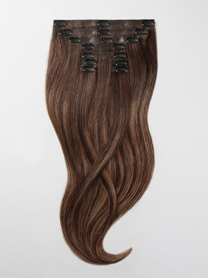Clip in Extensions - luxury Qualität - Big Volume 9-teilig B4/17 balayage dunkles kastanienbraun & mittelblond variant detail image - a1681392be7029f510ea255129ff25b96e8611eee423cdf70093fe44721b0b9d