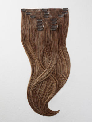 Clip in Extensions - luxury Qualität - Big Volume 9-teilig B6/27 balayage schokobraun & mittelgoldblond variant detail image - 0b8464761e6fc15de5394aa436fce2f404a73b15aef9753b35eecca51c62a6a7