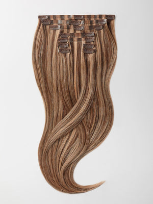 Clip in Extensions - luxury Qualität - Big Volume 9-teilig M6/27 gesträhnt schokobraun & mittelgoldblond variant detail image - 1c7c0b33724905a06a451bd1d14064dd4fec679ec227f730a4b8961821060a0d