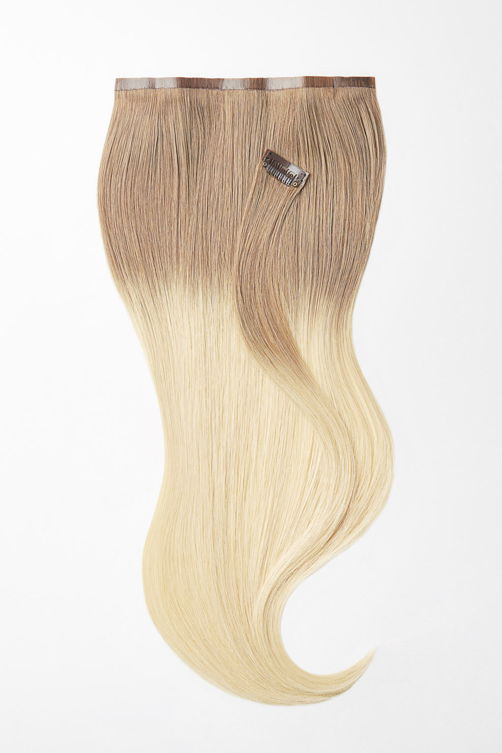 Nahtlose Clip Extensions - luxury Qualität - 120 Gramm 9-teilig - 55cm T14/1001 ombré hellblond & platin blond variant detail image - e3d85b993afa9141fe40987a1aebc912beaeffed7d71b8bbbe1354b589542659