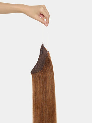 Flip in Extensions - one piece - luxury Qualität 12 dunkelgoldblond variant detail image - 400511e500751508c86828e9df09e19fe1493edd3b0cf36fee6f817d40a46572