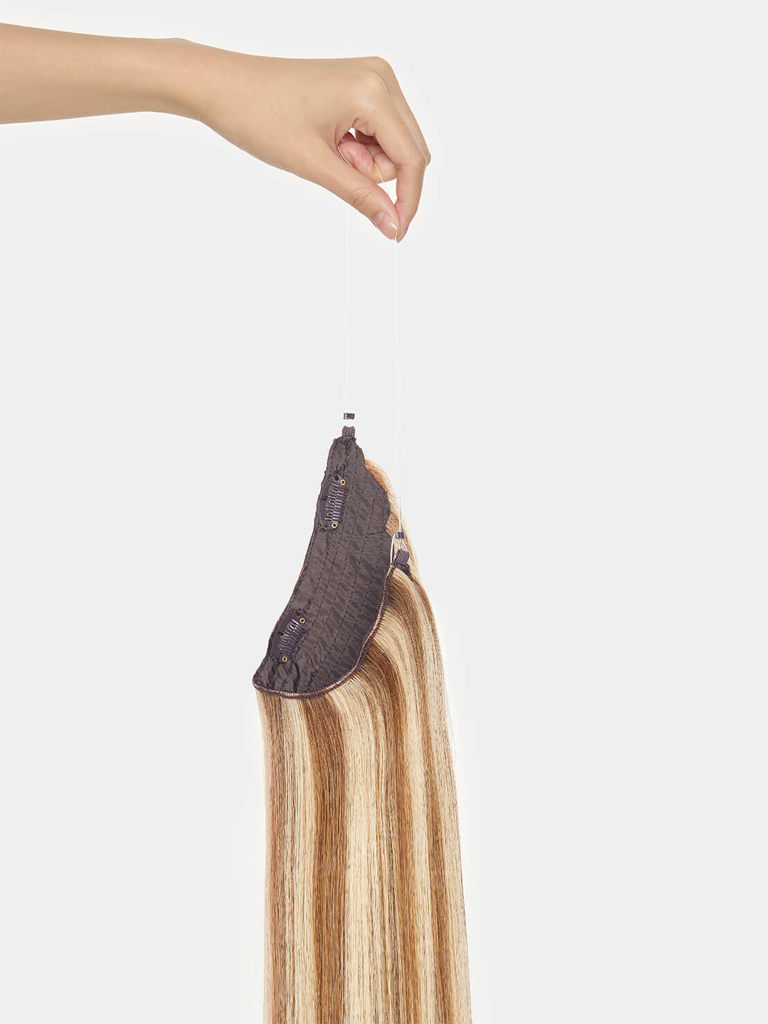 Flip in Extensions - one piece - luxury Qualität M18/24 gesträhnt mittelblond & superhellaschblond variant detail image - 7b89b648af9e21ddf2308b337ef9a9a542df19b57896061d506de75f48c5ba40