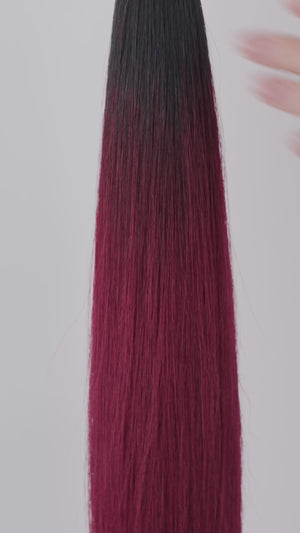 T1N-bordeaux ombré schwarz & bordeaux, T1N-bordeaux ombre black & bordeaux, T1N/bordeaux ombré noir & bordeaux