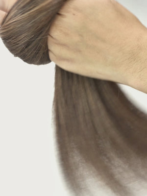 B4/17 balayage dunkles kastanienbraun & mittelbraun, B4/17 balayage dark chestnut & medium brown, B4/17 balayage châtain foncé & brun moyen